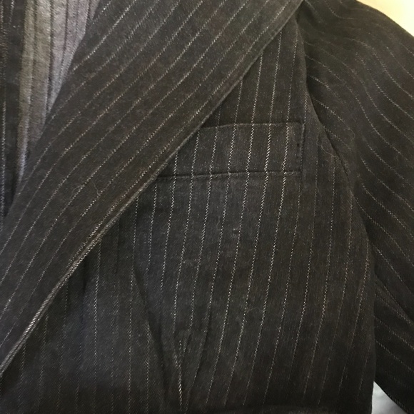 Ralph Lauren Jeans Co Black Denim Pinstrip Jacket Blazer Large NEW NWOT - Picture 7 of 11